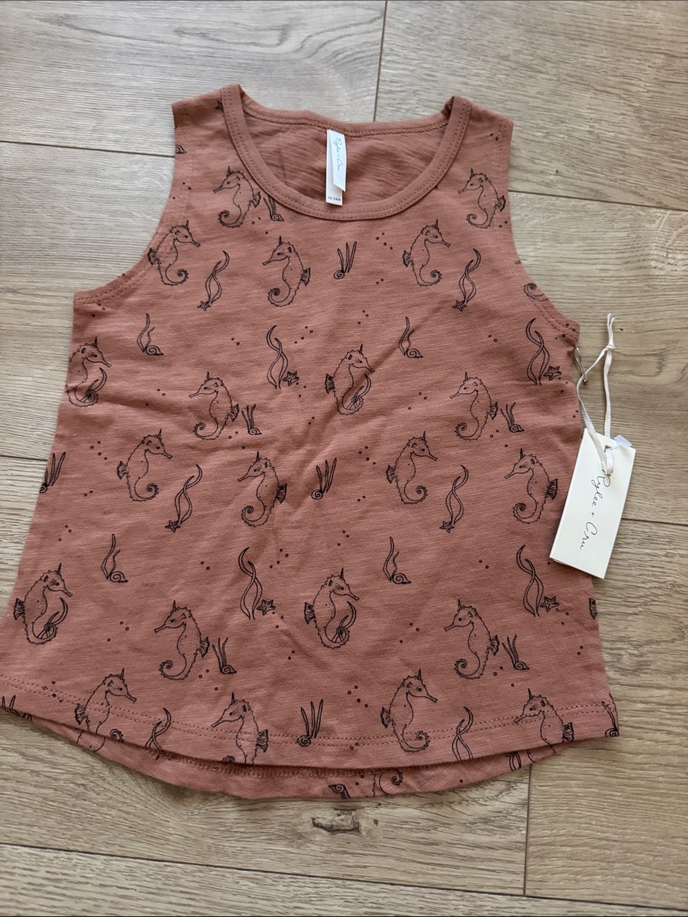 Rylee + cru Seahorse Print Tank Top - Rust